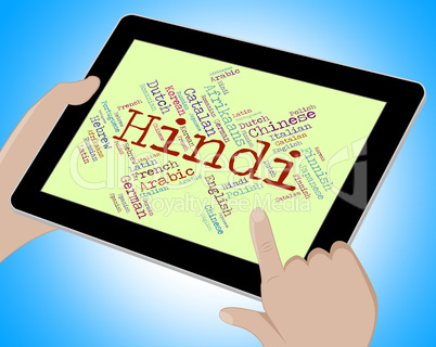 Hindi Language Shows Vocabulary Word And Communication