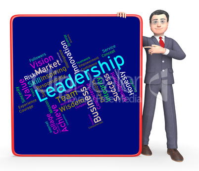 Leadership Words Represents Led Command And Authority