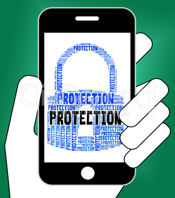 Protection Lock Shows Text Encryption And Security