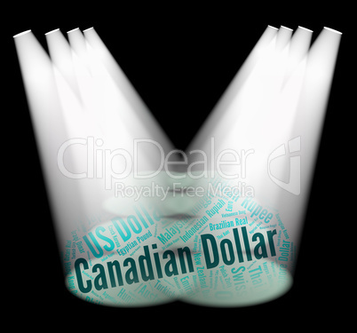 Canadian Dollar Shows Canada Dollars And Currency