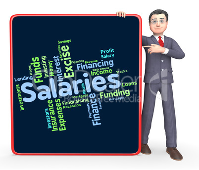 Salaries Word Represents Remuneration Wage And Workers