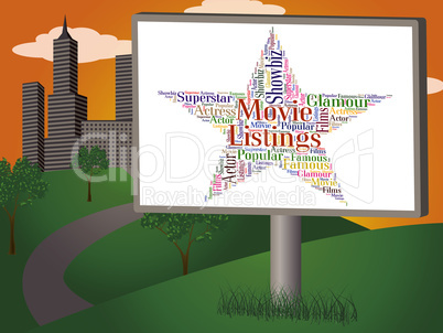 Movie Listings Indicates Watch Movies And Cinema