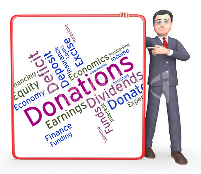 Donation Word Means Contribution Donate And Contributors