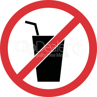 No drink sign. Vector illustration. Flat design.