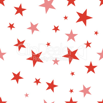 Seamless pattern with red stars.