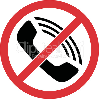 No phone, telephone prohibited symbol. Vector.