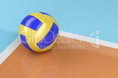 Volleyball ball on the floor