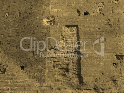 Red brick wall sepia