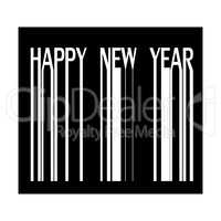 Happy new year on barcode vector illustration