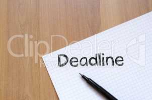 Deadline write on notebook