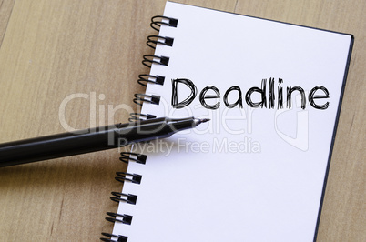 Deadline write on notebook