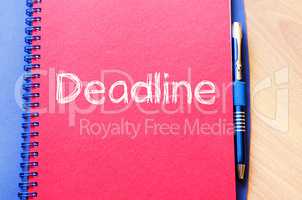 Deadline write on notebook