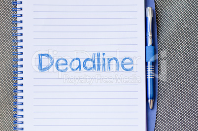 Deadline write on notebook