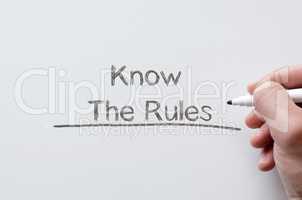 Know the rules written on whiteboard