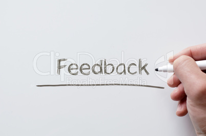 Feedback written on whiteboard