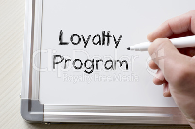 Loyalty program written on whiteboard