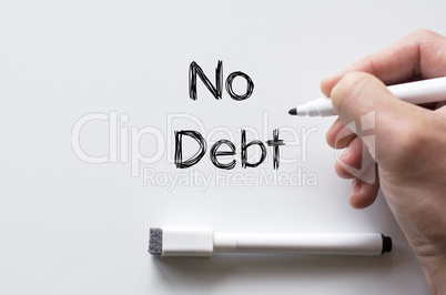 No debt written on whiteboard