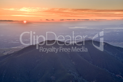 Mt. Diablo State Park Sunset from Eagle Peak. Contra Costa County, California.