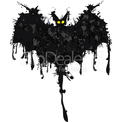 Bat. Happy Halloween card. Vector illustration