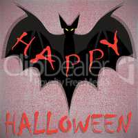 Bat. Happy Halloween card. Vector illustration