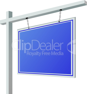 City light billboard on column with empty space for your message or illustration. Vector illustration