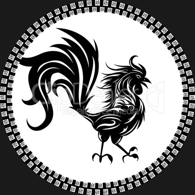 Rooster bird concept of Chinese New Year of the Rooster. Grunge vector file organized in layers for easy editing.
