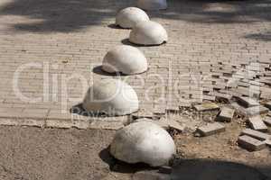 Roadside traffic safety bollards photo