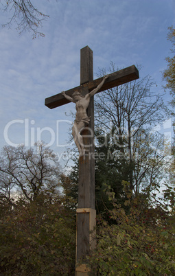 Jesus Christ on the Cross with Clouds photo