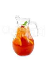 Lemonade with cherry in pitcher