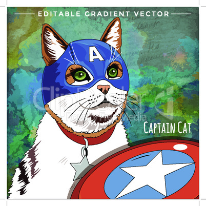 Cats superheroes. Cap America Cat