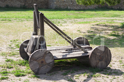 old wood catapult concept photo