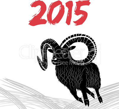 Chinese symbol vector goat 2015 year illustration image design.