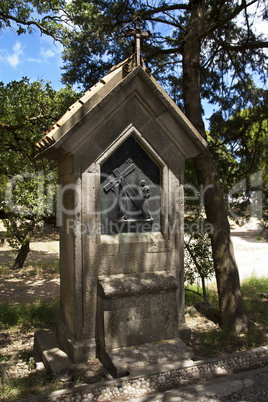 Crucifix cross memorial on the mount filerimos, Greece, Rhodes