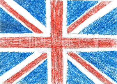 Flag of UK, pencil drawing