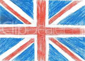 Flag of UK, pencil drawing