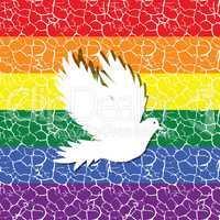 Gay pride flag with a  seamless tiled pattern in it vector