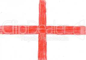 England flag, pencil drawing illustration kid style photo image