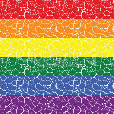 Gay pride flag with a  seamless tiled pattern in it vector