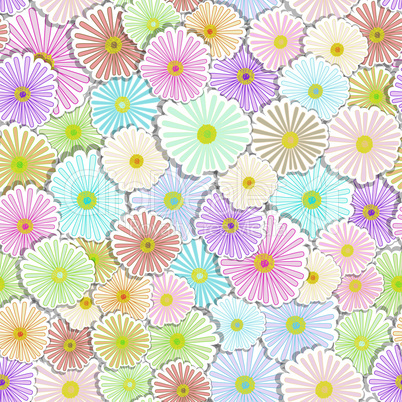 Floral seamless background with colorful flower, element for design, vector illustration.