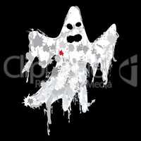 Halloween grunge ghost silhouette vector