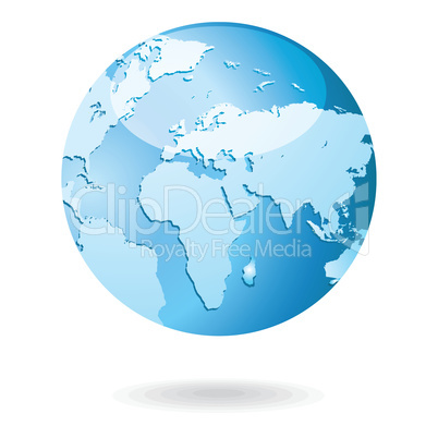 World Map and Globe Detail Vector Illustration