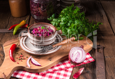 spicy red cabbage Sauerkraut