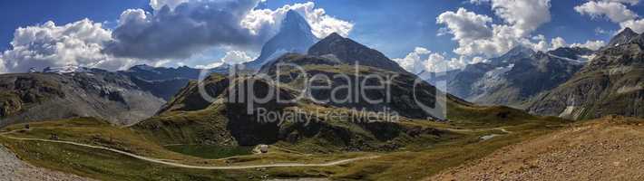 Matterhorn and Alps mountains panorama, Switzerland