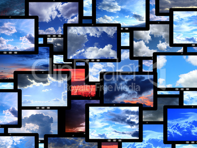 tablets with different images of sky