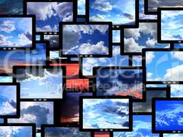 tablets with different images of sky