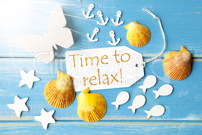 Sunny Summer Greeting Card With Text Time To Relax