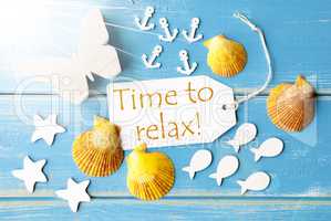 Sunny Summer Greeting Card With Text Time To Relax