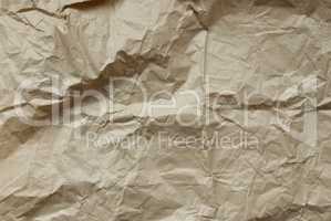 Texture With Brown Crumpled Paper, Background, Copy Space