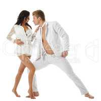 Erotic dance of two people in love