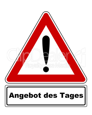 Warnschild mit Ausrufezeichen und Zusatzinformation